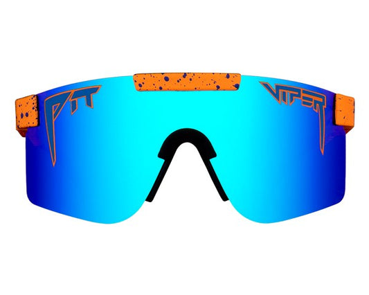 SharkerViper - Occhiali da sole Arancione e lenti blu